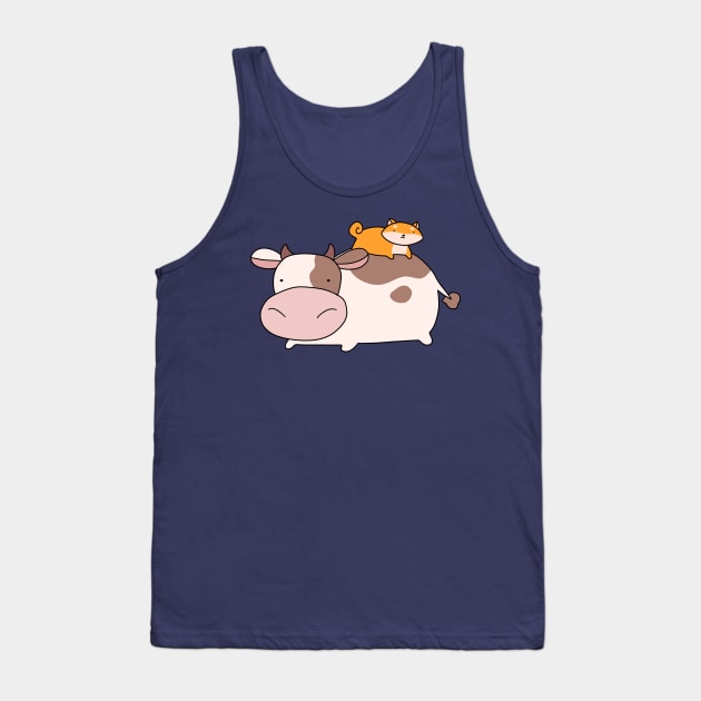 Cow and Little Shiba Tank Top by saradaboru